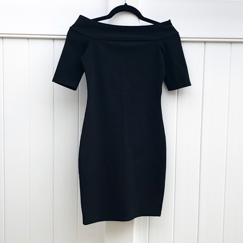 RIVERISLAND Off Shoulder BodyCon Black Dress